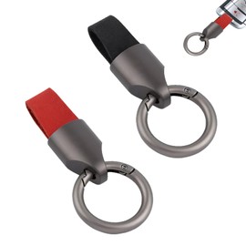 Wqafe Car Key Chain Clip, Leather Multifunctional Keychain Car Key Chain Ring Clip Key Fob Holder Keychain with Keyrings Zinc Alloy Buckle