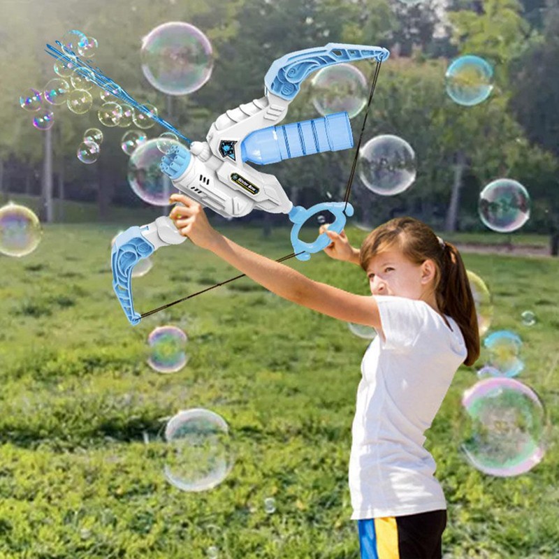Kids Automatic Bubble Machine Bow and Arrow 2 in 1