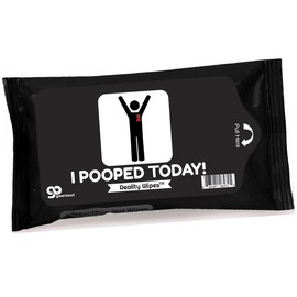 Gears Out I Pooped Today Wipes - Travel Size, Alcohol-Free, Novelty Gift for Adults - 15 Count