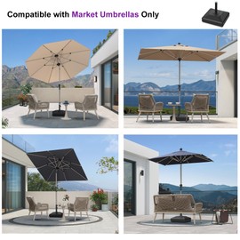 PURPLE LEAF HDML32 Patio Market Umbrella Stand Base with Wheels - 115 lbs Outdoor Table Umbrella Base with Sand/Water, 19.7 "X 19.7" X 3.94"