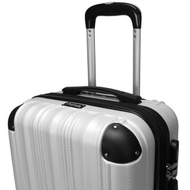 World Traveler Kemyer Quest Hardside Lightweight Expandable Spinner Suitcase Luggage, Silver, 2-Piece Set(20in,25in)