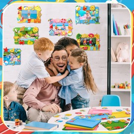 Marsui 232 Pieces Summer Ocean Beach DIY Picture Frame Craft Kit 32 Pieces Summer Beach Under The Sea Felt Photo Frames and 200 Pieces Foam Stickers for Holiday Game Activities(Beach,Cute Color)