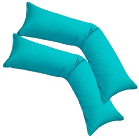Pillow Case XXL 40 x 200 cm Double Pack Nursing Pillow Side Sleeper Pillow Jersey Moon (Petrol)