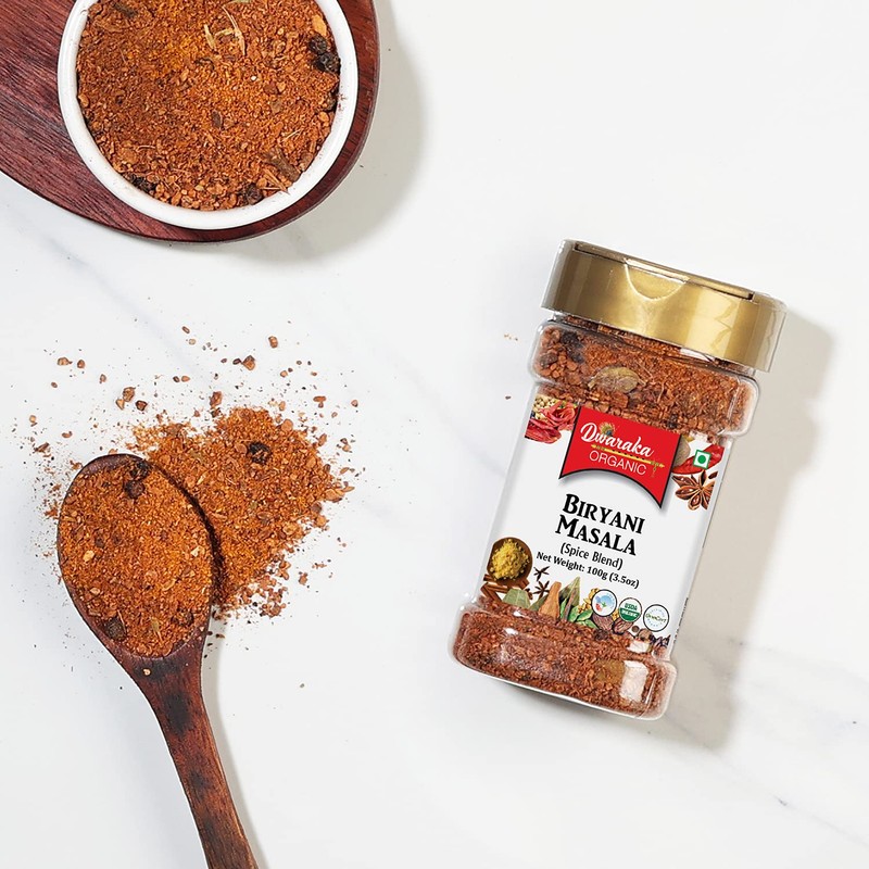 Dwaraka Organic - Biryani Masala Powder, 3.5oz, Healthy, Organic, Non