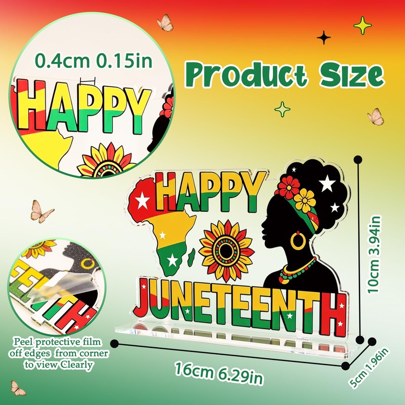 Juneteenth Decorations Happy Juneteenth Acrylic Sign Black History Month Decorations