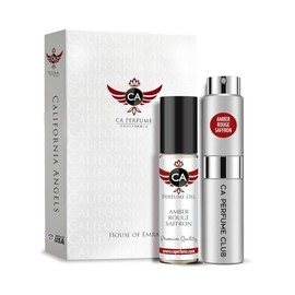 CA Perfume Duo Amber Rouge Saffron For Women Men Fragrance Body Oil + Parfum Set (0.27+0.33) Fl Oz