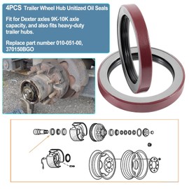 Replace for Dexter 010-051-00 370150BGO Trailer Bearings Races Seals Caps 10-51(370150BGO) Seals Kit Fit for Dexter 9K 10K GD Axles - ID 2.875'' x OD 3.880''