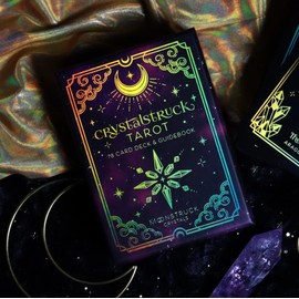 JP GAMES LTD Crystalstruck Tarot Deck by Moonstruck Crystals, Artwork by Kara Pavlik - Holographic Foiled Deck - Adults 14+
