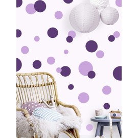 Dark & Light Purple Polka Dot Decals for Girls Room Walls