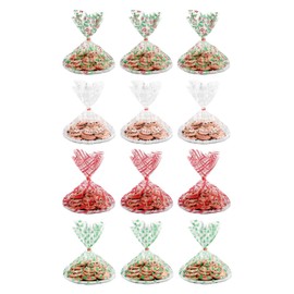 American Greetings Christmas Cellophane Cookie Tray Bags with Twist-Ties, Holiday Patterns (12-Count)