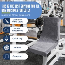 DUNSOO Fitness Towel, 120 x 50 cm, Microfibre Sports Towel with Zip Pocket for Gym and Training, Gym Towel (Dark Grey)