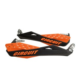 Equipo de circuitos - Paramanos de motocicleta Fenix - Paramanos duraderos con textura de carbono para mayor comodidad y control - Paramanos naranjas resistentes a la intemperie para manubrio de 7 y 8