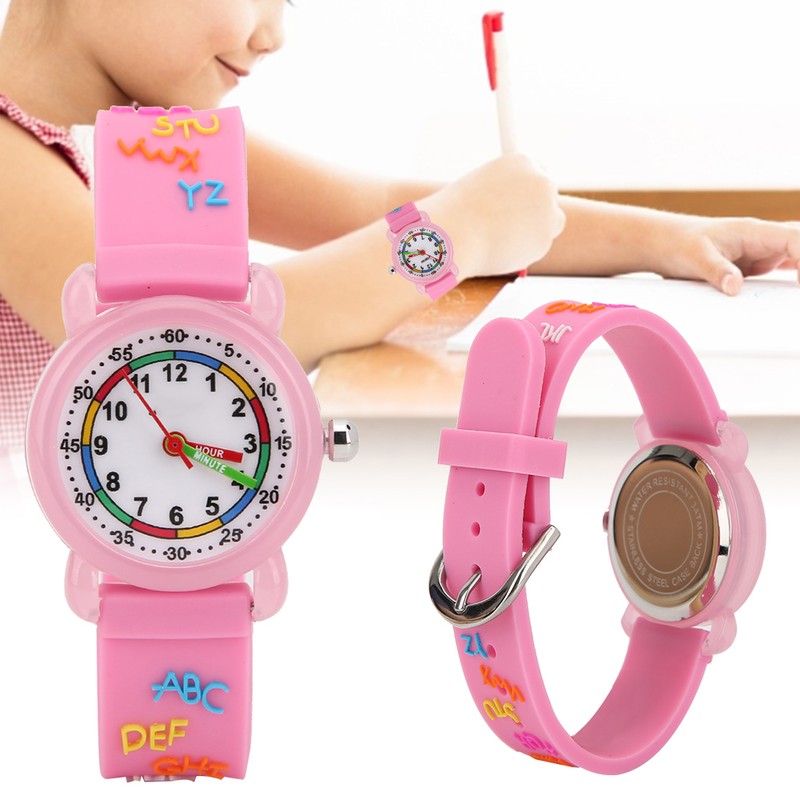 Kid Waterproof Cartoon Watch Letter Pattern Children Wrist Watch Time