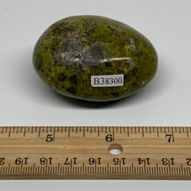 95.3g, 2.3"x1.7"x1.2" Natural Untreated Green Opal Palm-Stone Crystal Polished Galet Shape Gemstones @Madagascar, B38300