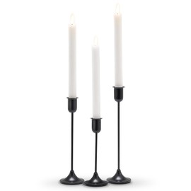 Candlestick Holders, Taper Candle Holders Set of 3, Black Candle Sticks Holder Decor Candelabra for Table Centerpiece, Fireplace Mantel & Housewarming Décor with Gift Box