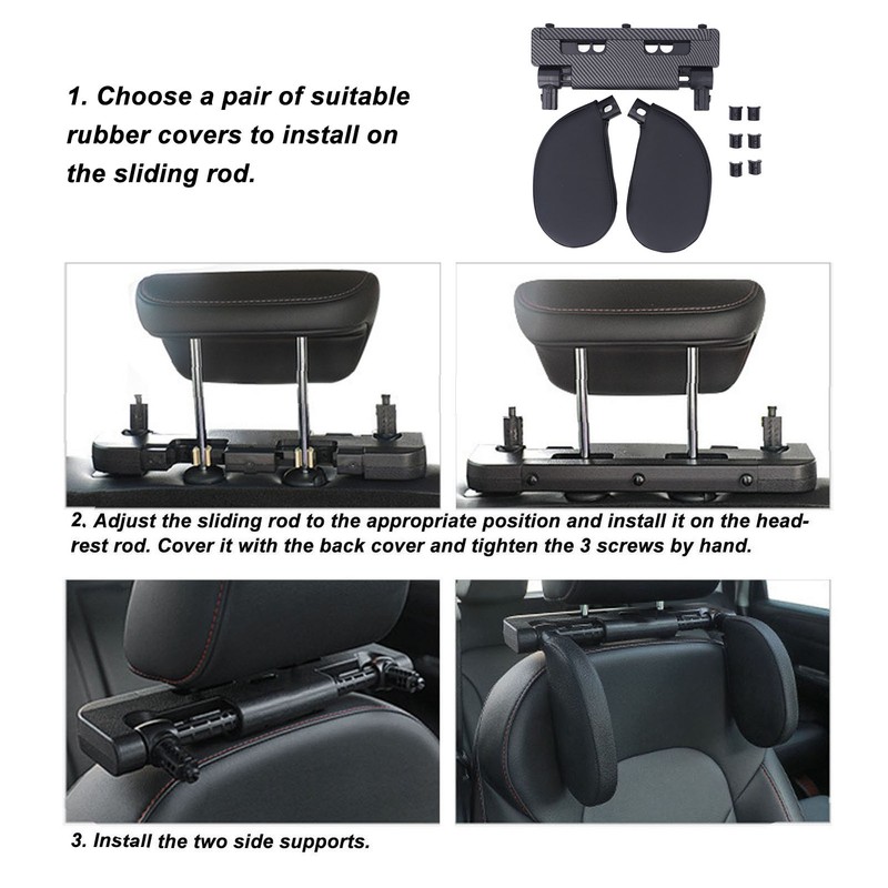 Car Headrest Pillow PU Adjustable Head Neck Support Rest Pillows