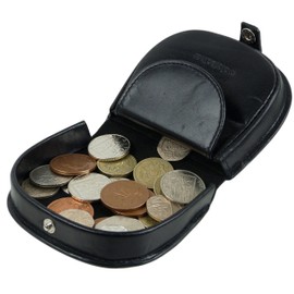 Mens Quality Gents Leather Coin Tray/Purse by Mala Leather Change -Black