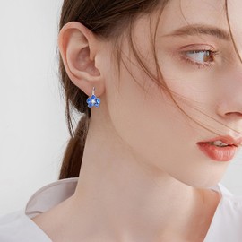 Orchid Earrings Sterling Silver Orchid Hoop Earrings Flower Jewellery Gifts for Women