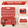117 Pieces 1/4 and 3/8 inch Drive Socket Ratchet Wrench