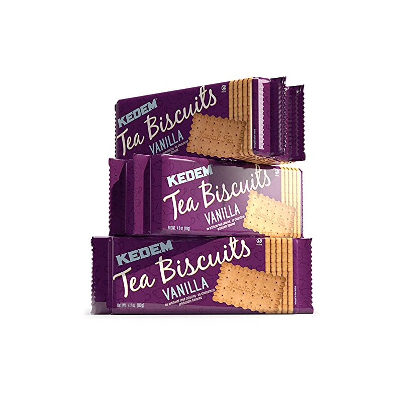 Kedem, Vanilla Tea Biscuits, 4.2oz Bag (Pack of 6) Thin
