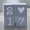 MIJOMA Yearly Countdown Calendar Wooden Cube - Permanent Yearly Table