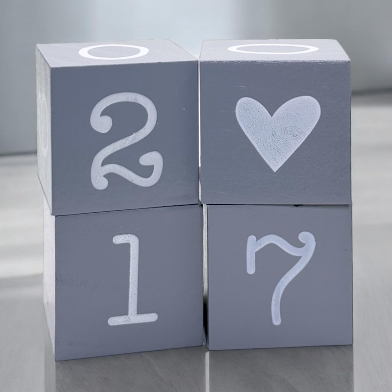 MIJOMA Yearly Countdown Calendar Wooden Cube - Permanent Yearly Table