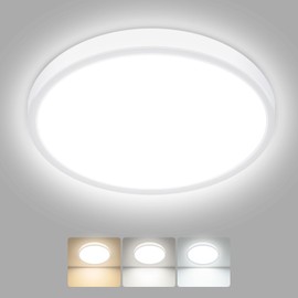 hepside LED Ceiling Light,3000K/4000K/6500K 3 Color Temperature, Waterproof IP54 LED Ceiling Lamp, Modern,Round Flush Ceiling Light for Bathroom, Living Room,Bedroom, Kitchen, Hallway, Office