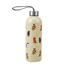 ECO CHIC Reusable Thermal Bottle Stainless Steel Leakproof Insulated Water Bottle (Beloved Cats Beige)