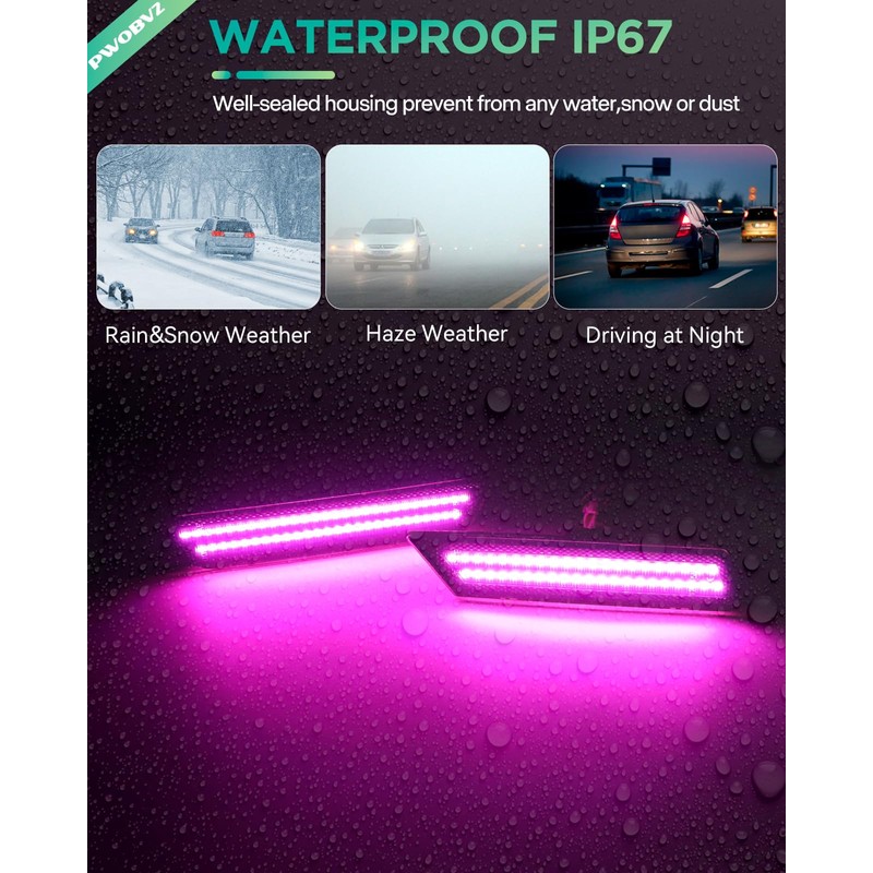 Pink Purple LED Side Marker Lights for Chevy Camaro 2010