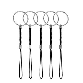 ENUODA 5PCS Split Key Rings with Lanyards Rope for USB Flash Drives, Keys, ID Name Tag Badge Holders and Other Portable Items (5 Pack)