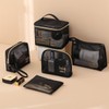 Guardian Blue Multipurpose Travel Cosmetic Mesh Pouch Bag Set (5-Piece) Black