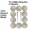 12Pcs Diamond Cutting Wheels for Dremel Rotary Tool Die Grinder