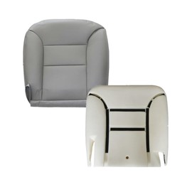 AOUTTUOA 2PCS Driver Bottom Gray Microfiber Leather Seat Cover & Foam Cushion Compatible with Chevy Silverado Tahoe GMC Sierra Yukon 1995 1996 1997 1998 1999