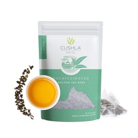 Decaf Oolong Tea Bags, Decaffeinated Hot or Cold Brew, Smoky, Woodsy, Nutty Notes Delicate Toasty Finish - 20 Decaf Oolong Tea Bags