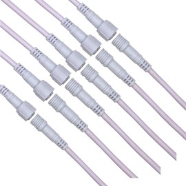HUALAND 6 Pair White 4 Pin Waterproof Male Female Connector Cable RGB led RGB Connector RGB led led 4 pin Total Length Connect 15.35in