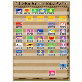 EAMAY Standard Pocket Charts, Clear 10 Pocket Chart for Teacher Lessons in a Classroom or Home Use â Fits Standard 3â Sentence Strips and Word Cards, Brown