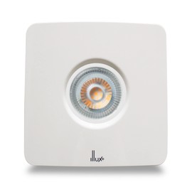 ILLUX Extractor de Aire silencioso, antirretorno, Elimina olores, Vapor y Humedad, para baño, Cocina, 4 Pulgadas con luz LED 6 W (Sin Foco)