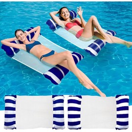 Float Bed for Adults, Water Hammock, Water Float, Sofa, Float, Mat, Lounge, Chair, Water Play, Boat, Heat Protection, Pool, Beach, Beach, Leisure, 47.2 x 27.6 inches (120 x 70 cm) (Navy + Navy)