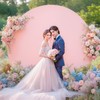 7.2 FT White and Pink Round Backdrop Cover Circle Arch