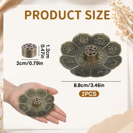 2 PCS Incense Stick Holders, Copper Incense Burner Holder with 11 Holes