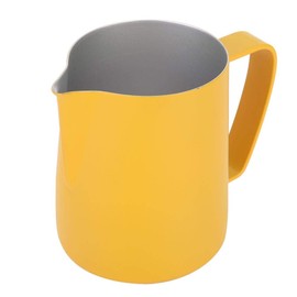 Milk Pitcher Frothing Cup, 600ml Stainless Steel Milk Frothing Cup Jug Pitcher Latte Art for Home Coffee Shop Use(Yellow)