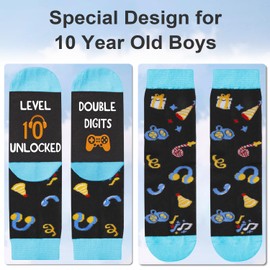 Juesly 10 Year Old Boy Gifts Ideas with Socks for Age 10 and 3D Pop Up Birthday Card, Cool Gifts for 10 Year Old Boys, Top Gifts for Ten Year Old Boy, Multi, 10-13 Years