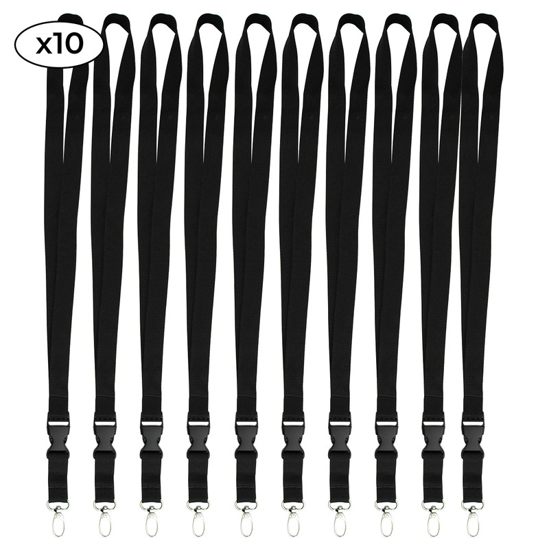 10 Pcs Black Necklace for Badge Holder Key Chain Business