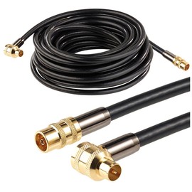 auvisio HD Aerial Cable: Premium HDTV Aerial Cable, Coaxial Connector, 90° Angle, 10 m, 105 dB (Antenna Cable TV, Antenna Cable for Cable TV, Satellite Antenna)