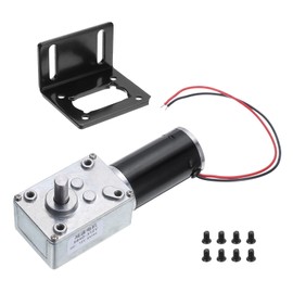 sourcing map DC 12V High Torque Turbine Worm Geared Motor with 8mm Shaft 3RPM Geared Motor with Wire for Electric Fireplace