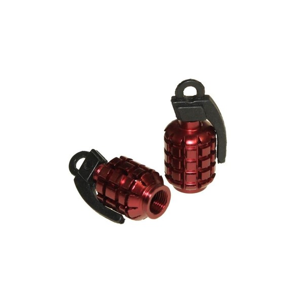 Valve Caps Valve Cover Grenade Pack of 2 Red for