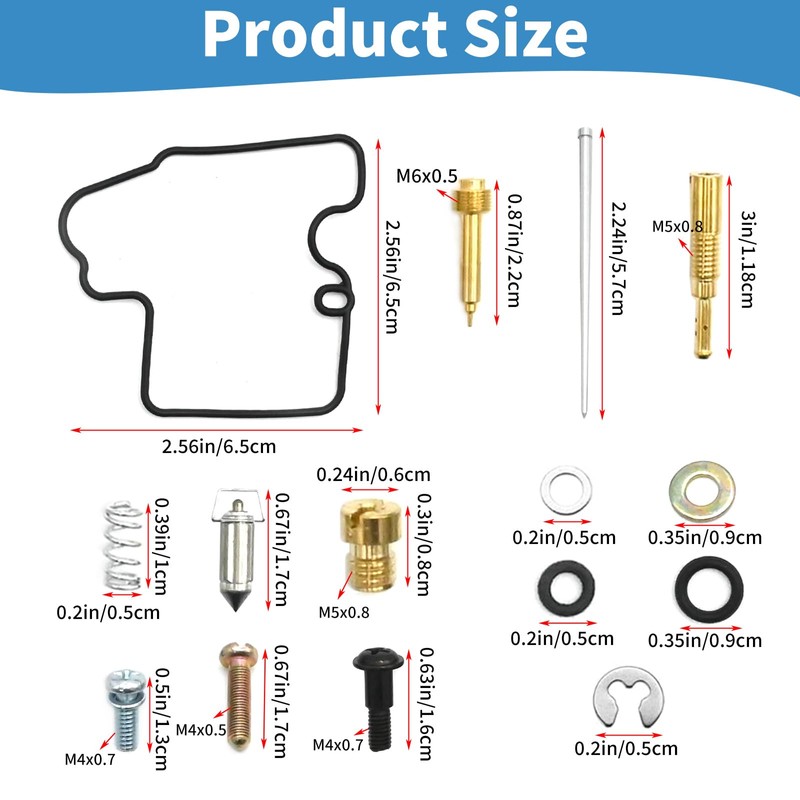 Anxingo 4 Pack Motorcycle Carburetor Repair Rebuild Kit, Replacement for