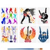 FINGERINSPIRE 6 Pcs Rock Music Painting Stencil with Brush 2