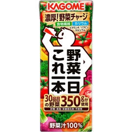 Kagome Yasai Ichinichi Kore Ippon Vegetable for One Day Vegetable Juice Japanese Unsweetened Mixed Vegetables Beverages 200ml (Pack of 12), Salt Free, No Sugar Added, MADE IN JAPAN