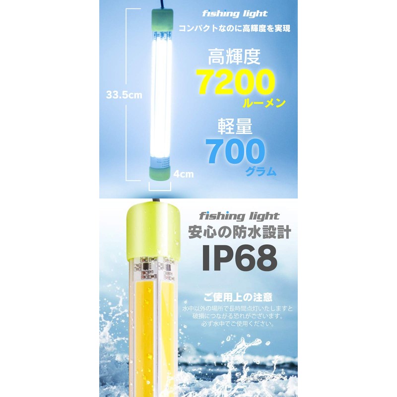 funks 60W LED Fish Collecting Light, White, 12 V